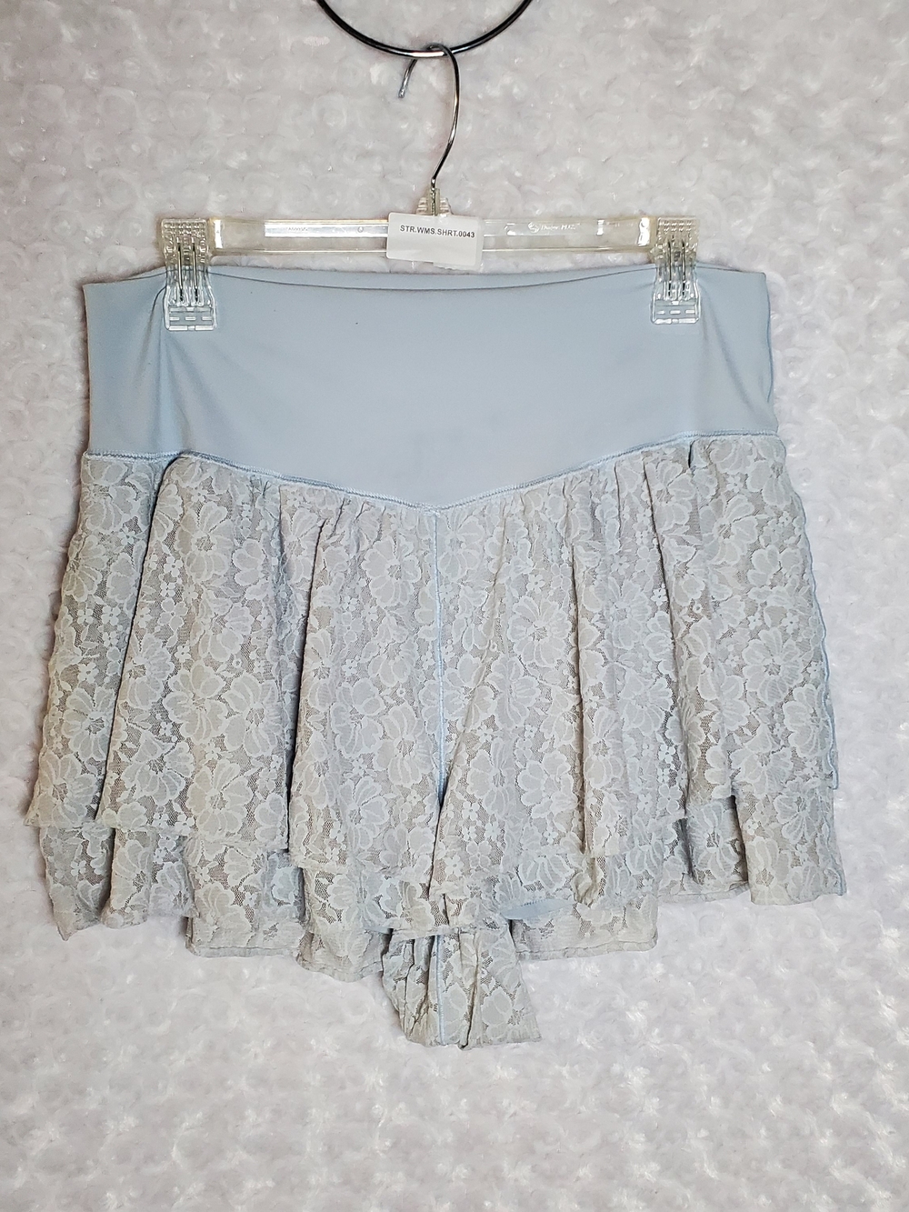 aerie Lace Ruffle Shorts in Light Blue Size XL